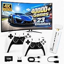 2026 Upgraded Retro Gaming Console, 4K HDMI Plug and Play TV Gaming System with 40000+ Built-in Video Games, 128GB TF...