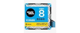 Simply 20x20x1 Air Filter, Merv 8, MPR 600, 6 Pack, Furnace Air Filter for HVAC (Actual Size: 19.75"x19.75"x0.75") DU...
