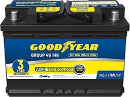 Goodyear 48-H6-AGM BCI Group Size 48 12V 70 AH, 120RC, 760 CCA Platinum series Rechargeable AGM Maintenance Free Auto...