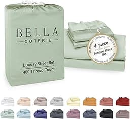 Bella Coterie Luxury Bamboo Viscose King Size Sheet Set | 100% Organically Grown | Ultra Soft | Cooling for Hot Sleep...