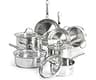 T-fal Stainless Steel Pots and Pans Set 11 Piece, Induction, Oven Broiler Safe 500F, Kitchen Cooking Set w/Fry Pans, ...