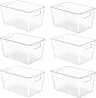 YIHONG 6 Pack Clear Pantry Organizer Bins, Plastic Containers with Handle for Kitchen,Freezer,Cabinet,Closet,Bathroom...