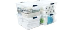 Rubbermaid Cleverstore 71 Qt Clear Storage Bins with Lids, 4-Pack, Stackable, BPA-Free, Made in USA