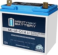 Mighty Max Battery ML-U1-CCALI 12V, Lithium, 400 CCA, Replacement Battery Compatible with John Deere Gator RSX 860M 19