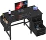 Lufeiya Computer Desk with File Drawers Cabinet, 47 Inch Reversible Home Office Desks with Filing Cabinet for Small S...