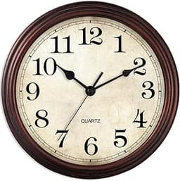 HYLANDA Wall Clock, 9 Inch Silent Non Ticking Classic Battery Operated Clocks, Decorative for Living Room, Bedrooms, ...