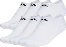 adidas Men's Athletic Cushioned No Show Socks (6 Pairs) Durable & Comfortable