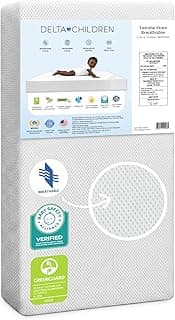 Delta Children Twinkle Stars Crib and Toddler Mattress with Breathable, Removable Machine-Washable Cover - GREENGUARD...