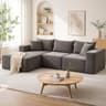 GarveeTech Corduroy Modular L Shape Sofa, Cloud Feel Compressed Sectional Couch, Multi-Purpose Corner Sofa with Chais...