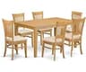 East West Furniture CAVA7-OAK-C 7 Piece Dining Table Set Consist of a Rectangle Wooden Table and 6 Linen Fabric Dinin...