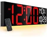 JALL 30" Oversized Digital Wall Clock with 7.3-inch Big Numbers, Extra Large Wall Clock with Remote for Church, Giant...