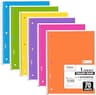 Mead Spiral Notebook, 6 Pack, 1 Subject, College Ruled Paper, 7-1/2" x 10-1/2", 70 Sheets per Notebook, Assorted Brig...