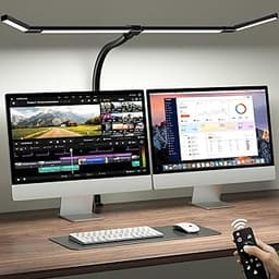 ONEMIX 42" LED Desk Lamp with Clamp, Architect Desk Light with Remote, Adjustable 4-Segment Bar, 1800LM Bright, Eye-C...