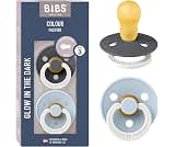 BIBS Pacifiers Colour Collection | Natural Rubber Baby Pacifier | Set of 2 BPA-Free Soothers | Made in Denmark | 18+ ...