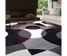 Rugshop Circle Design Contemporary Geometric Area Rug Burgundy 5'3" x 7'3" | Easy-Care, Non-Shedding, Rectangular, Si...
