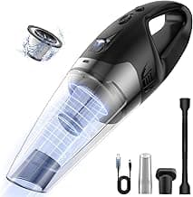BSRCO Handheld Vacuum Cordless Rechargeable, 3-in-1 Car Vacuum Portable with LED Light & USB Charge, 1.65Lbs Lightwei...