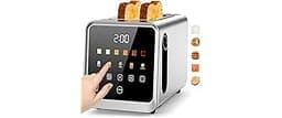 Toaster 2 Slice with Touchscreen, 1.5" Wide Slots & Memory Recall | 900W Stainless Steel Smart Digital Toasters | 6 S...