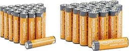 Amazon Basics 48-Count AA & AAA High-Performance Alkaline Batteries Value Pack, 24 AA and 24 AAA, Ready to Use