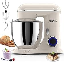 CEBORY 3-IN-1 Electric Stand Mixer, 6.5QT Bowl 660W 10-Speed Kitchen Mixer, Household Food Mixers include Dough Hook,...