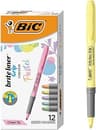BIC Brite Liner Grip Pastel Highlighter Set, Chisel Tip, School Supplies for Students and Teachers, 12-Count Pack in ...