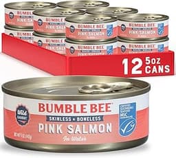 Bumble Bee Wild Caught Pink Salmon in Water, 5 oz (Pack of 12) | 15g Protein per Can, Omega-3 Rich, Gluten Free, Keto...