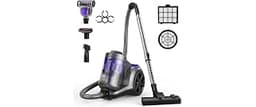 HawKam 1700W Canister Vacuum Cleaner, 45Kpa Bagless Vacuum Cleaner, Multi-Cyclonic Filtration, 2 Anti-Allergen HEPA F...