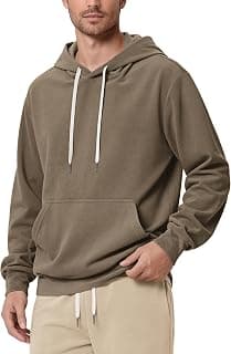 ODODOS Men's Brushed Fleece Hoodie with Kangaroo Pocket, Cozy Warm Pullover