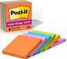 Post-it Super Sticky Notes, 3 x 3 in, Neon Fizz, 6 Pads, 70 Sheets/Pad | School Supplies and Oﬃce Supplies, 2X the St...