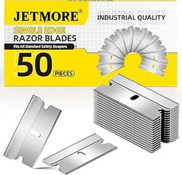 Single Edge Razor Blades, 50 Pack High Carbon Steel Razor Blades for Scraper, Sharp Utility Blades for Removing Glue,...