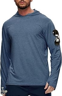 ZITY Men's UPF 50+ Hoodie Shirts Long Sleeve Sun Protection Athletic Lightweight Rash Guard for Fishing Hiking Workout