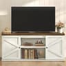 VASAGLE Farmhouse TV Stand for TVs up to 65 Inches, Entertainment Center with Storage Cabinets and Sliding Barn Doors...