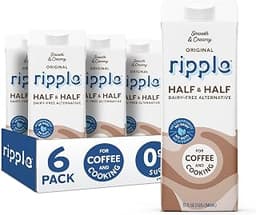 Ripple Plant Based Milk, Half & Half, 8g Pea Protein, Calcium Rich, Shelf Stable Carton, Vegan, Non-GMO, Dairy, Soy, ...