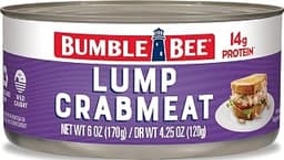 Bumble Bee Lump Crab Meat, 6 oz Can - 14g Protein & 1g Carb Per Serving - Wild Caught, Small Chunks, Drain Before Use...