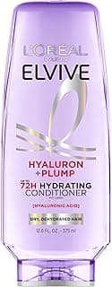L'Oreal Paris Elvive Hyaluron Plump Hydrating Conditioner for Dehydrated, Dry Hair Infused with Hyaluronic Acid Care ...