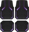 PIC AUTO Heavy Duty Rubber Floor Mats, Purple Aluminum Film Car Mats Set, Front and Rear Car Mats with Anti-Slip Back...