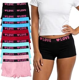 Tuvuye Women's Cotton Boyshorts Underwear - Breathable & Comfortable Full Coverage Mid Rise Panties 10-Pack