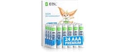 EBL AAA Batteries 24 Pack, Upgraded 1.5V Alkaline Triple A Batteries, Up to 2X Long-Lasting Alkaline Power for All Yo...