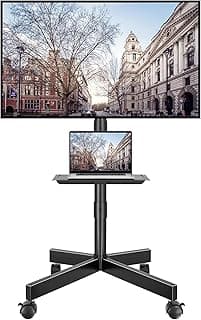 BONTEC Mobile TV Stand with Tilt, Rolling TV Stand on Wheels for 23–60 Inch LED LCD TVs, Portable TV Cart with Adjust...