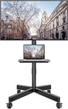 BONTEC Rolling TV Stand with Tilt, Mobile TV Stand Wheels for 23–65 Inch LED LCD TVs, Portable TV Cart with Adjustabl...