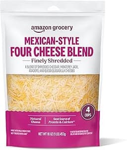 Amazon Grocery, Mexican-Style Four Cheese Blend, Finely Shredded, 16 Oz
