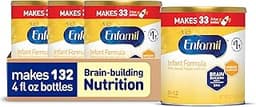 Enfamil Infant Formula, Milk-based Baby Formula with Iron, Omega-3 DHA & Choline, Powder Can, 21.1 Oz (Pack of 4)