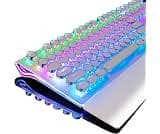 RK ROYAL KLUDGE S108 Typewriter Gaming Keyboard, Retro RGB Mechanical Keyboard, Full Size Wired Keyboards with Number...