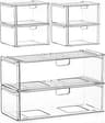 caktraie 6-Pack Acrylic Stackable Storage Drawers for Vanity, Desk, Bath