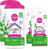 Dapple Baby All Purpose Cleaning Wipes - (2 Pack) 75 Count Canisters + (2 Pack) 30 Count Pouches - Plant-Powered & Hy...
