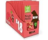 BEAR Real Fruit Snack Rolls - Gluten Free, Vegan, and Non-GMO - Strawberry – 36 Rolls, Healthy School And Lunch Snack...