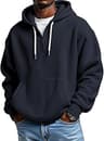 PIDOGYM Men's Quarter Zip Hoodie Waffle Knit Pullover Long Sleeve Casual Loose Fit Sweatshirt Hooded Tops with Pockets