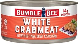 Bumble Bee White Flake Crab Meat in Water, 6 oz Can - 14g Protein & 1g Carb Per Serving - Wild Caught, Flaky, Drain B...