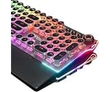 RK ROYAL KLUDGE X108 Typewriter Keyboard with Knob, Wired Mechanical Gaming Keyboard, 108 Keys RGB Backlit Sidelight,...