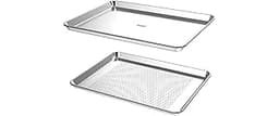Baking Sheet Set with Rack 18" Non-Toxic Bakeware Set Baking Trays for Oven, 100% Recycled Aluminum, 2pc Bakeware Set...