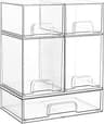 Vtopmart Stackable Storage Drawers Set of 5, Clear Plastic Organizer Bins for Baby Bottle, Beauty Supplies Storage, I...